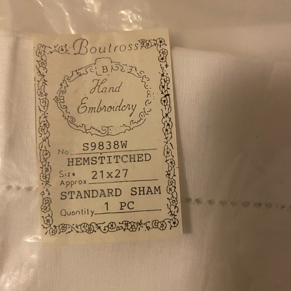 Boutross Hand Embroidery Hemstitched Standard Sham - Picture 3 of 3